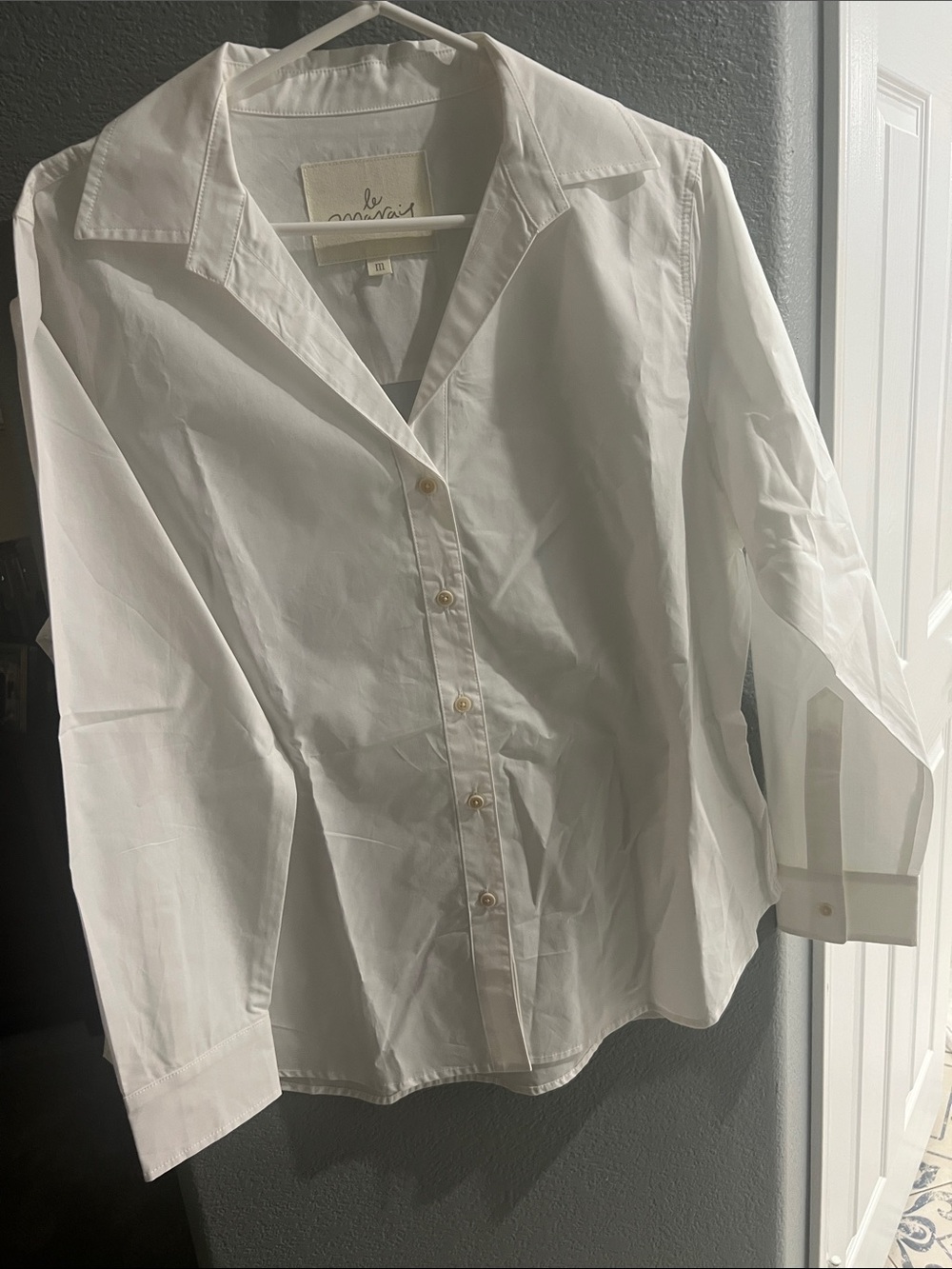 Le Marais White Cotton Button-Down Shirt